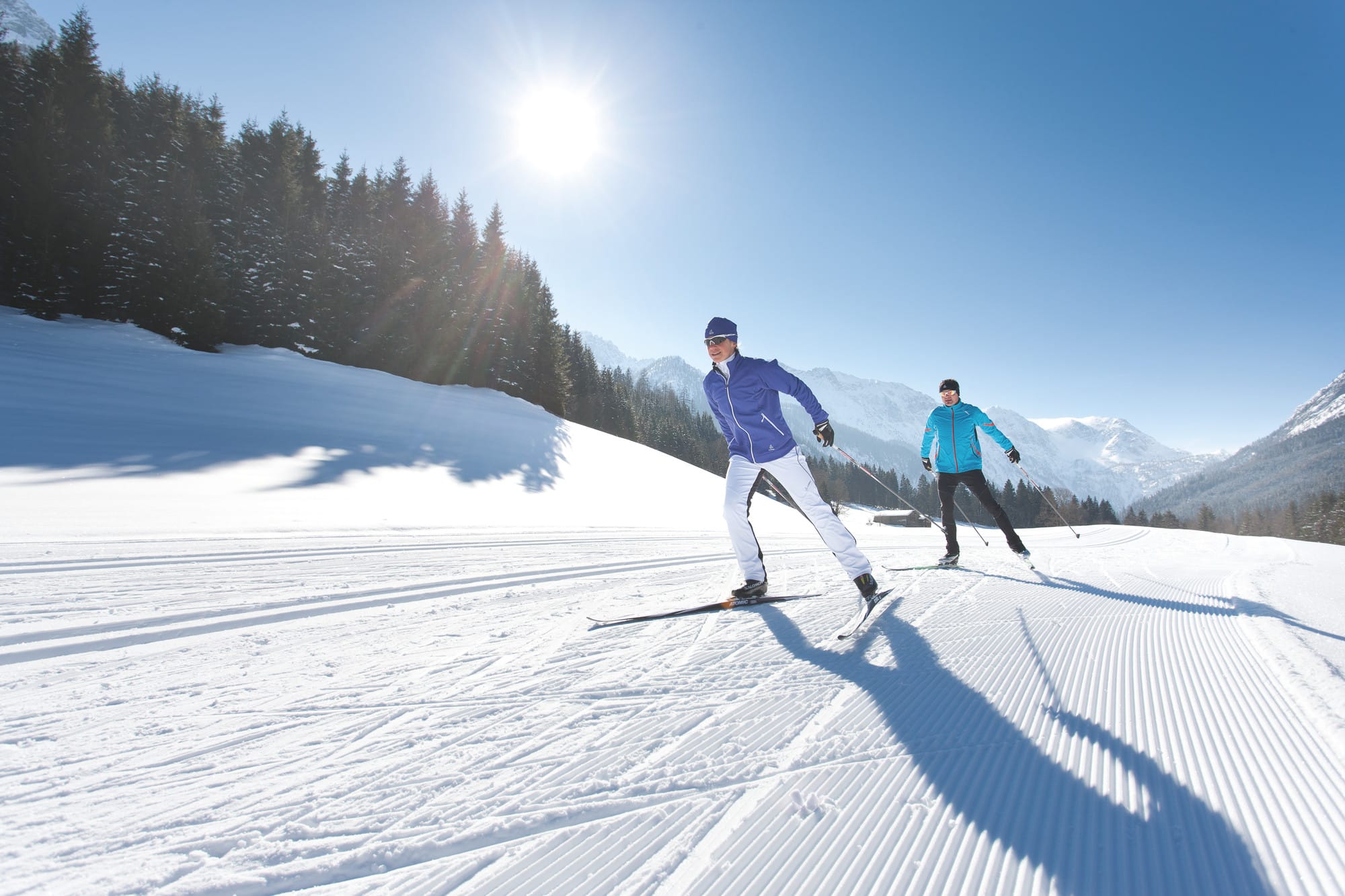 Langläufer auf der Piste